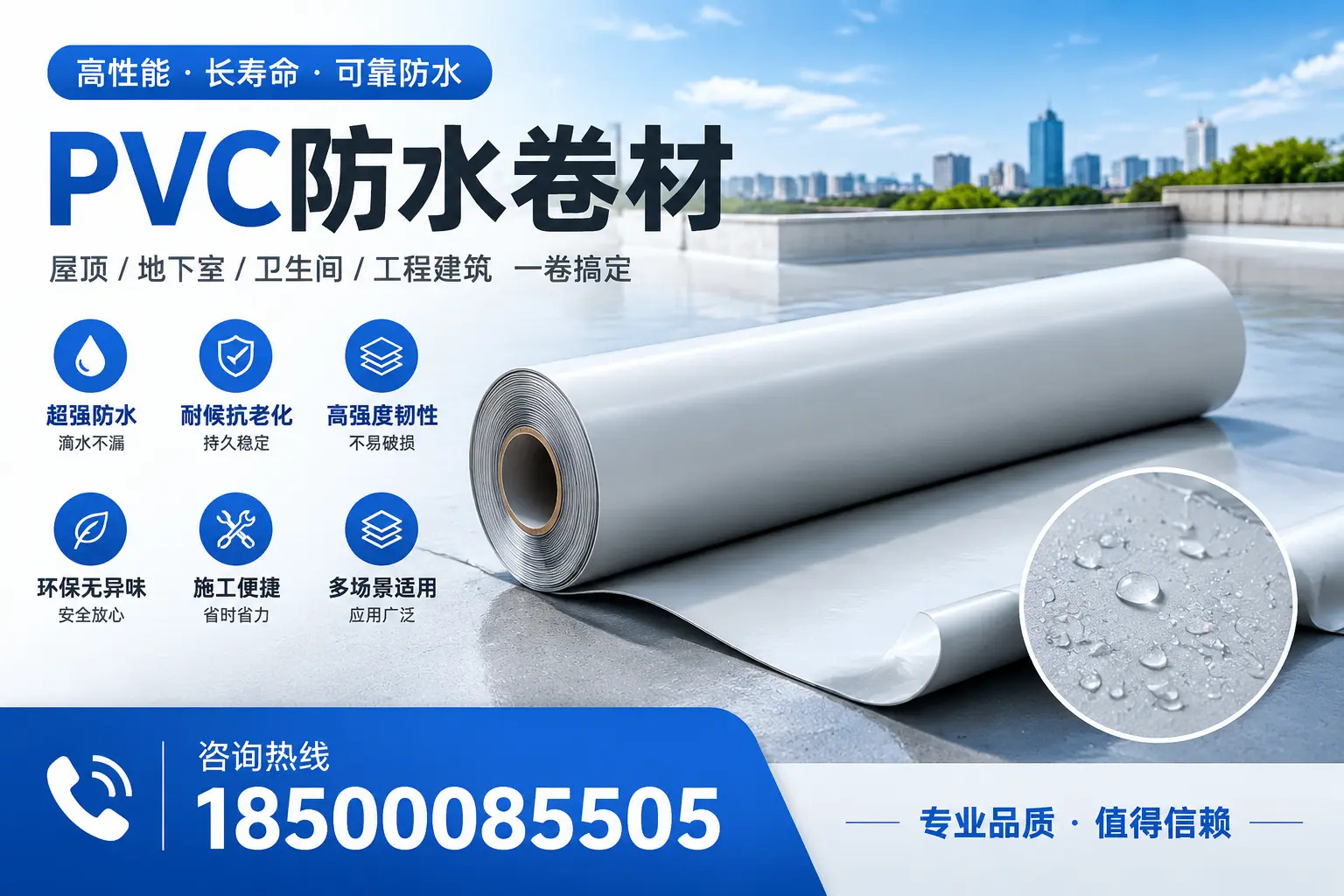 PVC防水卷材的防水效果评测,适合新余的科学依据